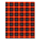 Bold Orange Black Plaid Geometric Modern Area Rug