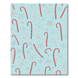 Festive Candy Cane Snowflake Blue Area Rug