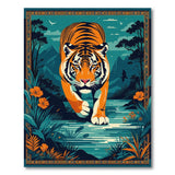 Majestic Teal Tiger Jungle Prowl Rug