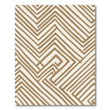 Beige and Neutral Beige Zigzag Geometric Area Rug