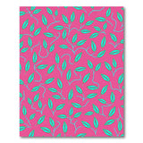 Vibrant Hot Pink Teal Leaf Boho Area Rug