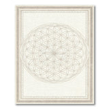 Beige Sacred Geometry Circular Area Rug