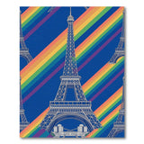 Rainbow Eiffel Tower Washable Area Rug