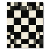 Black and White Distressed Black White Checkerboard Area Rug