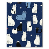 Whimsical Cartoon Cats Navy Area Rug