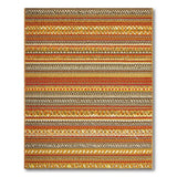 Vibrant Orange Striped Southwestern Rug