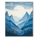 Starry Night Mountain Landscape Rug