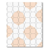 Peach Hexagon Grid Modern Area Rug
