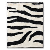 Black White Zebra Shag Area Rug