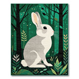 Enchanted Forest Rabbit Green Area Rug