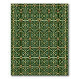 Emerald Green Gold Geometric Pattern Area Rug