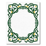 Ornate Green Persian Vine Border Rug