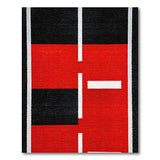 Modern Red Black Geometric Area Rug