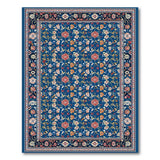 Navy Blue Traditional Persian Floral Rug