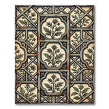 Vintage Green Botanical Lattice Area Rug