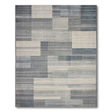 Grey Grey Geometric Patchwork Area Rug