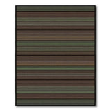 Modern Horizontal Striped Brown Green Area Rug