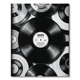 Stacked Vinyl Records Black White Area Rug