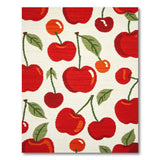 Vibrant Red Apple Cherry Fruit Pattern Area Rug