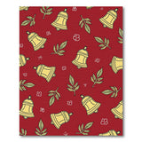 Golden Bells and Holly Leaves Red Area Rug
