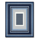 Navy Blue Concentric Frames Geometric Area Rug