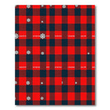 Festive Red Buffalo Plaid Snowflake Area Rug