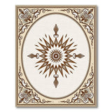 Ornate Starburst Floral Frame Area Rug