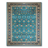 Traditional Persian Teal Persian Floral Motif Area Rug
