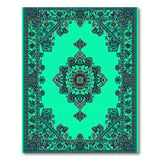 Traditional Persian Teal Persian Medallion Area Rug