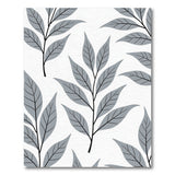 Modern Grey Eucalyptus Leaf Area Rug