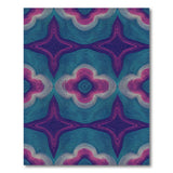Blue Teal Geometric Star Area Rug