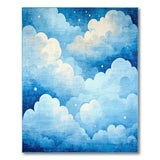 Dreamy Night Sky Clouds Area Rug