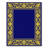 Traditional Persian Blue and Teal Navy Blue Ornate Gold Border Area Rug