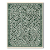 Green Intricate Green Persian Geometric Area Rug