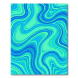 Swirling Blue Teal Abstract Blue and Teal Area Rug