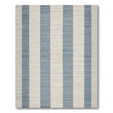 Navy Blue and Ivory Striped Coastal Area Rug