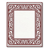 Ornate Red Scroll Border Area Rug