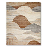 Wavy Terrain Brown Tan Abstract Area Rug