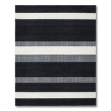 Bold Black and White Bold Black White Striped Geometric Rug