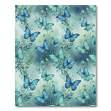 Blue Butterfly Meadow Washable Area Rug