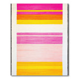 Vibrant Pink Orange Yellow Stripe Area Rug