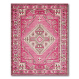 Southwestern Pink Vibrant Pink Southwestern Geometric Area Rug