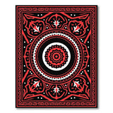 Red Bold Red Persian Medallion Area Rug