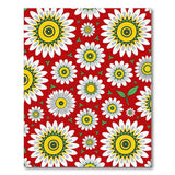Vibrant Red Daisy Sunflower Floral Area Rug