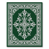 Green Ornate Emerald Green Floral Vintage Area Rug