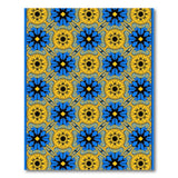 Blue Gold Geometric Starburst Area Rug