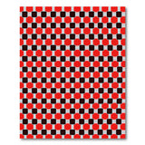 Red Bold Red Black Geometric Grid Area Rug