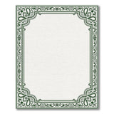 Green Elegant Green Ornate Floral Border Rug
