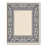 Ornate Floral Baroque Border Area Rug