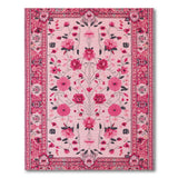 Pink Floral Persian Area Rug